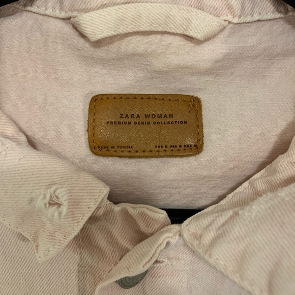 Zara Pink Distressed Denim Jacket - Picture 4 of 4